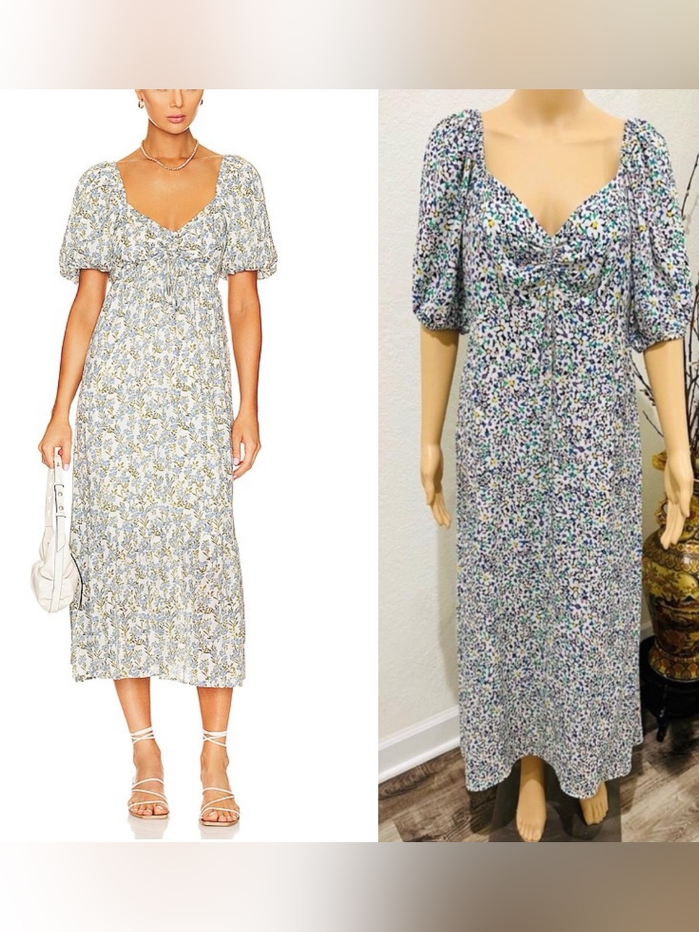 FRESHA London floral daisy midi dress M